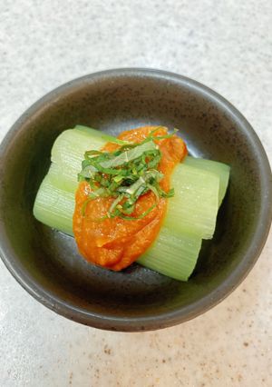しゃきしゃき美味♪生ずいきの酢味噌かけ-レシピのメイン写真