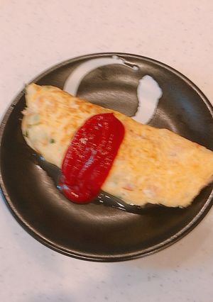 昔、父が作ってくた、ハムとねぎのオムレツ-レシピのメイン写真