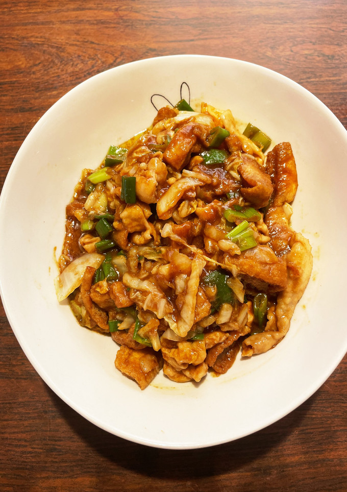 鶏皮と白菜と長ネギのカレー味噌炒め-レシピのメイン写真