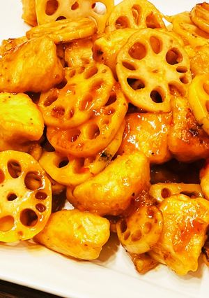鶏とレンコンのチリソース-レシピのメイン写真