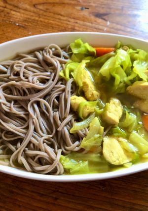 鶏キャベツ カレースープ蕎麦-レシピのメイン写真