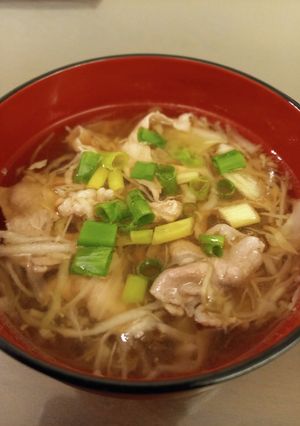 キャベツと豚こまの鶏ガラポン酢スープ-レシピのメイン写真