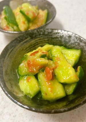 たたききゅうりの梅酢&たたき梅和え-レシピのメイン写真