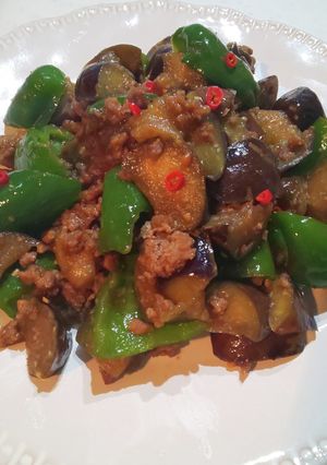 食欲増す茄子・豚挽肉・ピーマンの味噌炒め-レシピのメイン写真