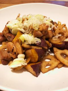 さつまいもと蓮根の照り焼き炒め-レシピのメイン写真