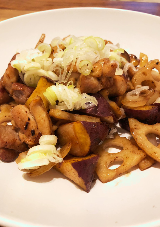 さつまいもと蓮根の照り焼き炒め-レシピのメイン写真