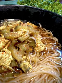 にゅうめん(茄子*茗荷の卵とじ)-レシピのメイン写真