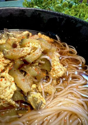 にゅうめん(茄子*茗荷の卵とじ)-レシピのメイン写真