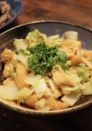 レンチンで完結！白菜お揚げの麺つゆ煮-レシピのメイン写真