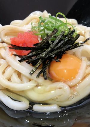 5分で【明太釜玉うどん】-レシピのメイン写真