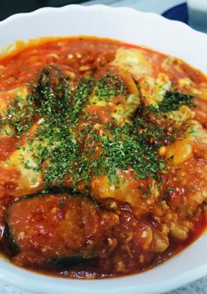 鶏もも肉とナスのトマトチーズ煮-レシピのメイン写真