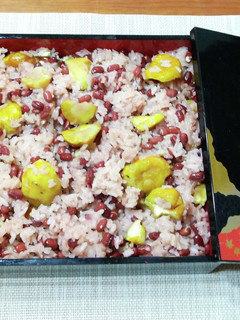 無水鍋で炊く 栗のお赤飯-レシピのメイン写真