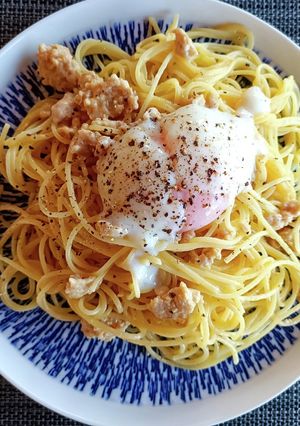 失敗なし！パスタ☆親子カルボナーラ-レシピのメイン写真