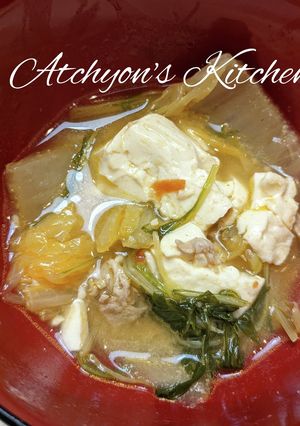 簡単!胡麻味噌坦々汁-レシピのメイン写真