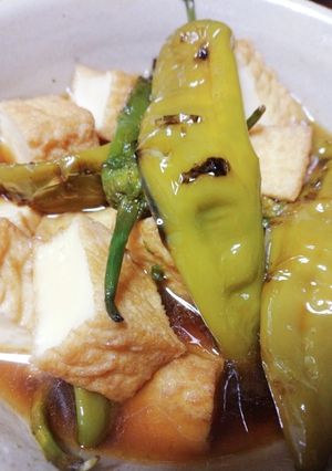 万願寺唐辛子の焼き浸しに厚揚げプラス-レシピのメイン写真