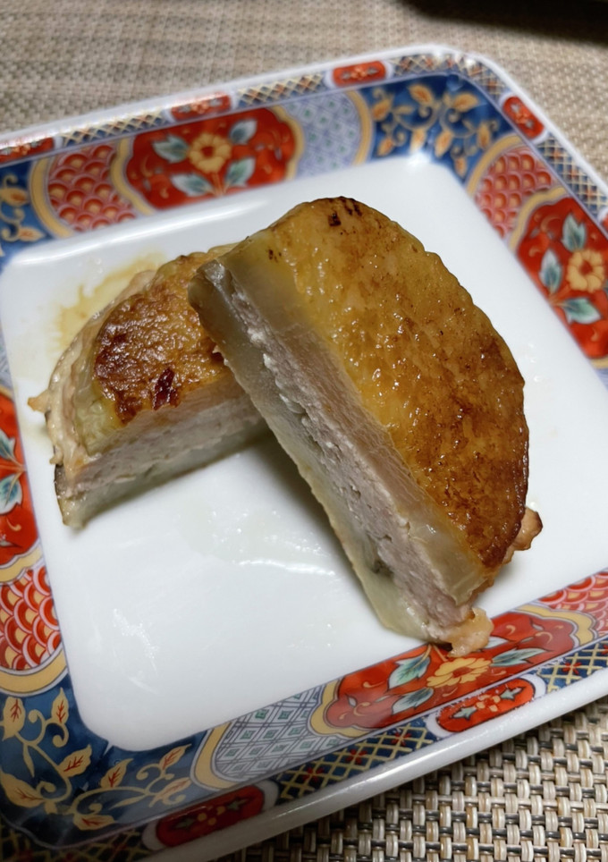 白ナスのつくねはさみ焼き-レシピのメイン写真
