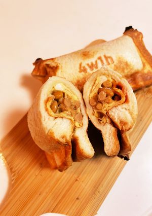 今朝の4w1hサンド「納豆オムレツ」-レシピのメイン写真