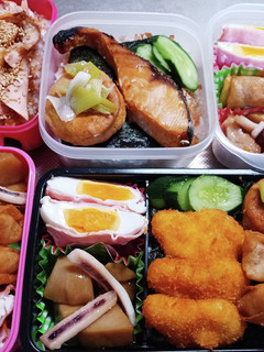 高校生息子、旦那、娘弁当(10/3)-レシピのメイン写真