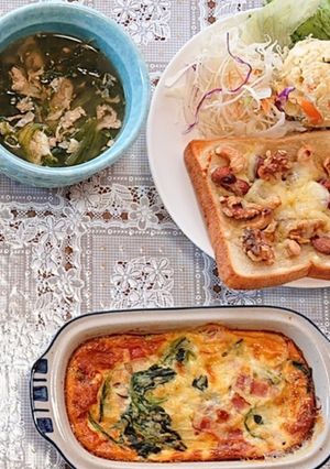 朝食カフェ風キッシュのセット★盛り付け案-レシピのメイン写真
