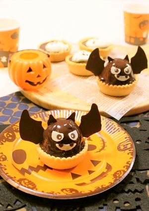 こうもりのかぼちゃチーズタルト-レシピのメイン写真