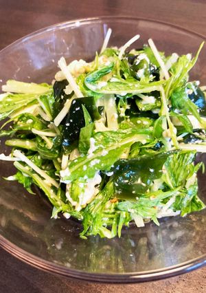 水菜とわかめと豆腐のサラダ-レシピのメイン写真