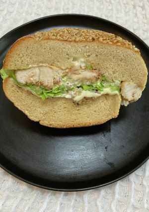 鶏ささみの照り焼きチキン風ベーグルサンド-レシピのメイン写真