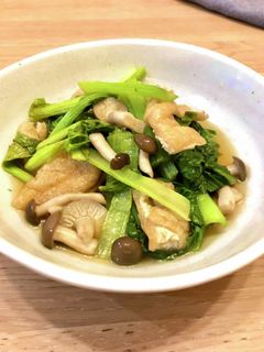 レンジで簡単☆小松菜と油揚げの煮浸し-レシピのメイン写真