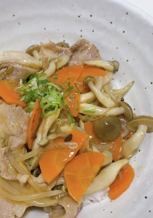 豚バラとしめじのあんかけ丼-レシピのメイン写真