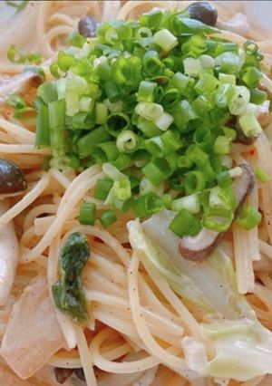 フライパン1つで作るキムチクリームパスタ-レシピのメイン写真