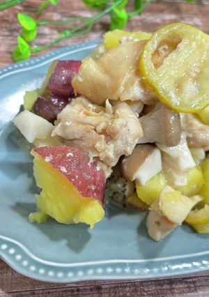 薩摩芋とチキンのすだちバター蒸し-レシピのメイン写真