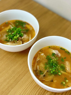 鯖缶とキムチのチゲスープ【ここから栄養士-レシピのメイン写真