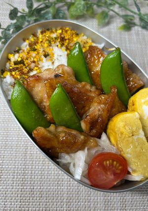 スナップエンドウと鶏肉の甘辛弁当-レシピのメイン写真