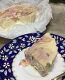 レンジでチーズケーキ（イチゴソース）