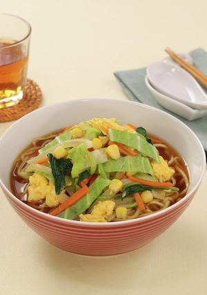野菜たっぷり　ふわふわ卵とじラーメン-レシピのメイン写真