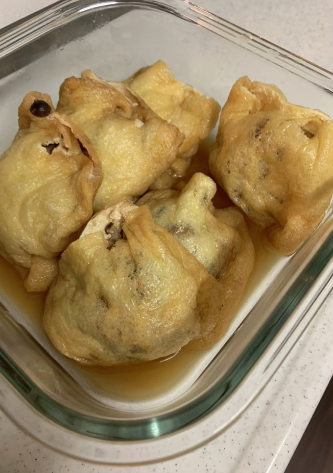 ツナときのこの巾着煮-レシピのメイン写真