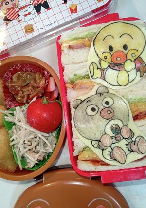 ベビーアンパンマン&ばいきんまん弁当～♪-レシピのメイン写真