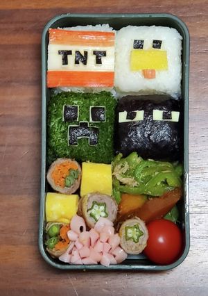マインクラフト 遠足　マイクラ キャラ弁-レシピのメイン写真