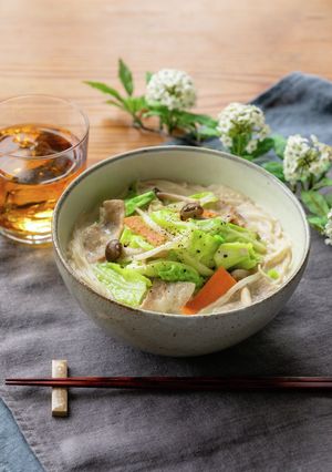 野菜たっぷり！豆乳汁ビーフン-レシピのメイン写真