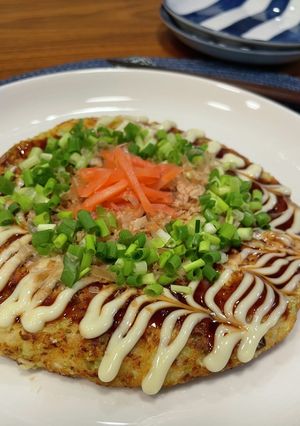粉無し☆鯵とキャベツのふわふわお好み焼き-レシピのメイン写真