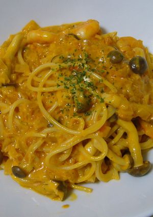 エビときのこのトマトクリームパスタ-レシピのメイン写真