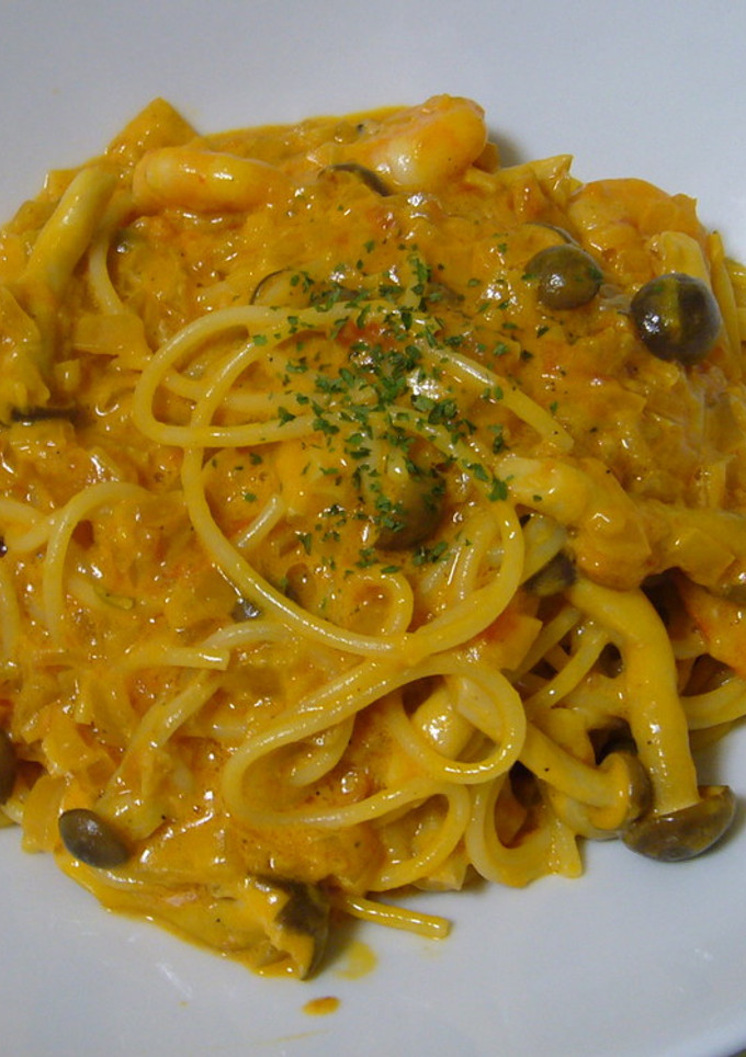 エビときのこのトマトクリームパスタ-レシピのメイン写真