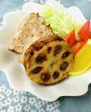 干しエビ風味☆れんこんはさみ揚げ
