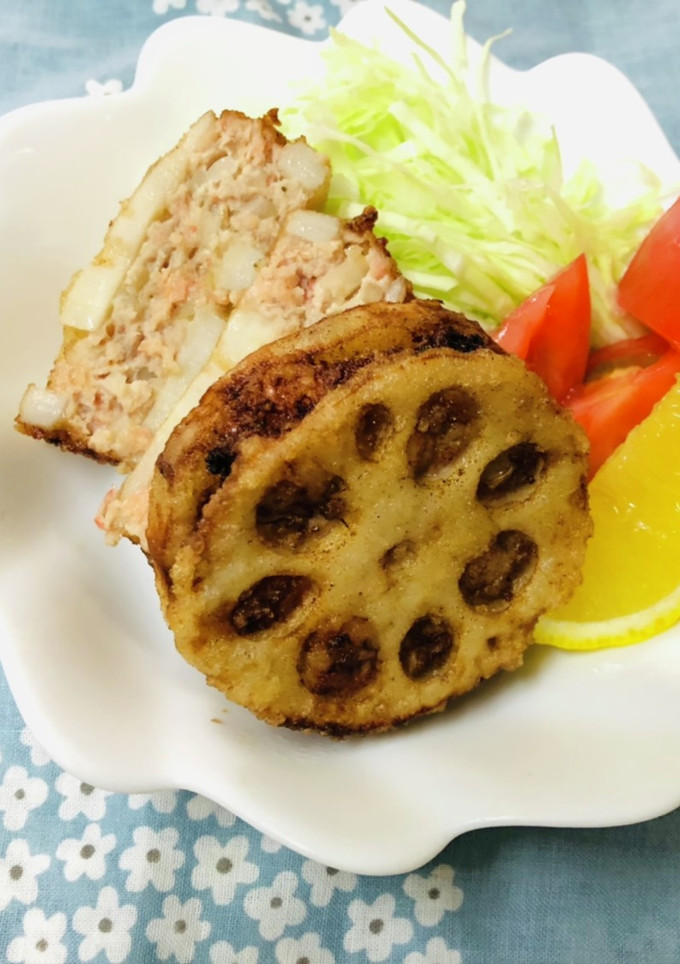 干しエビ風味☆れんこんはさみ揚げ-レシピのメイン写真