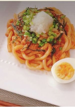 レンジで作る!ヤンニョムシーチキンうどん-レシピのメイン写真