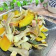 簡単!カボチャ舞茸ベーコンのオイル蒸し