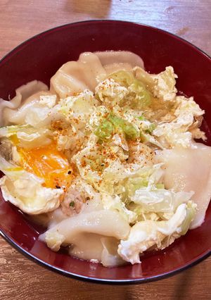 水餃子とキャベツ入りうどん-レシピのメイン写真