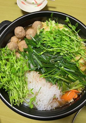 ＊豆苗と冷凍肉団子のキムチ鍋＊-レシピのメイン写真