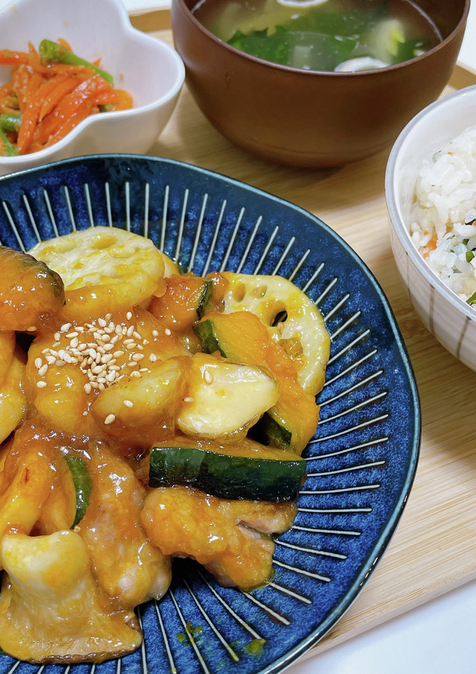 鶏ももと秋野菜の甘辛炒め-レシピのメイン写真