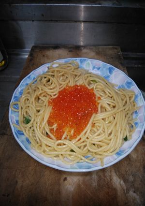 喫茶店風簡単ペペロンチーノイクラ乗せ-レシピのメイン写真