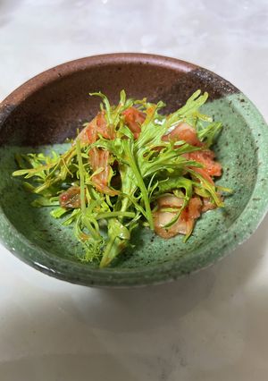 簡単おつまみ一品！サラダわさび菜キムチ！-レシピのメイン写真